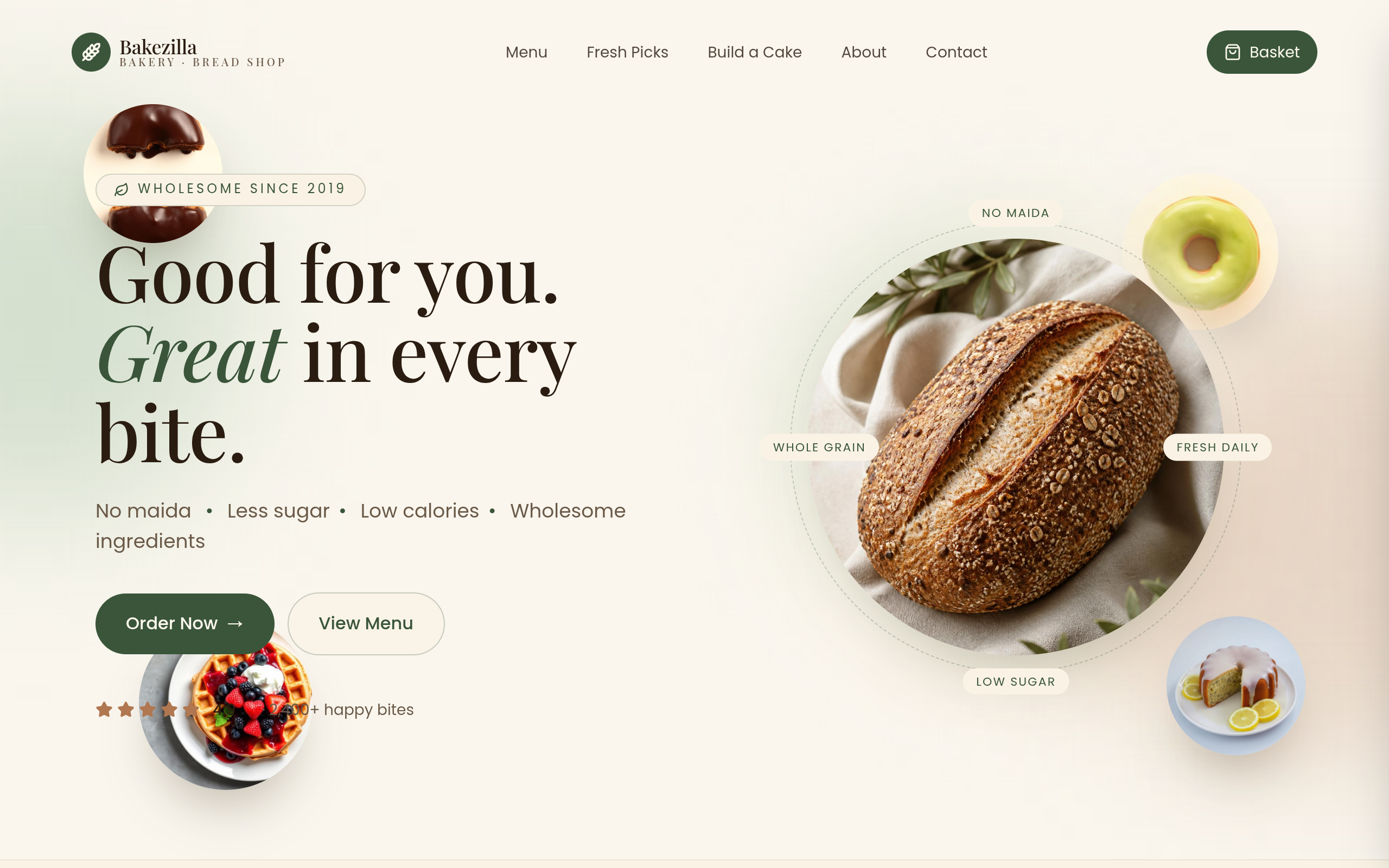 Bakezilla — desktop view